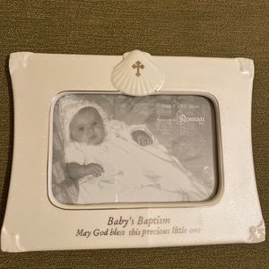 White ceramic picture frame for Baby’s Baptism